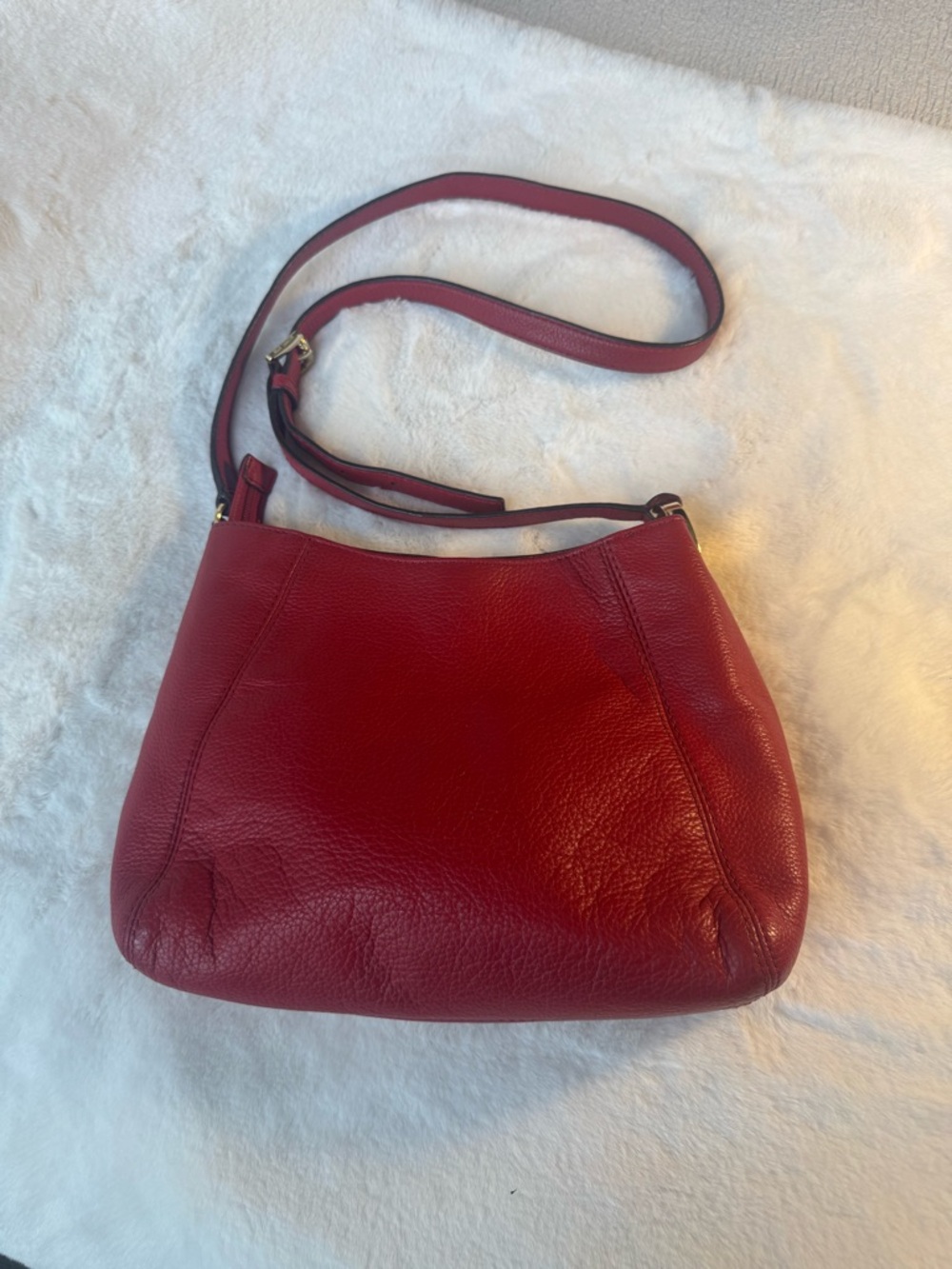 Michael Kors Women's Red Leather Messenger Crossbody Bag